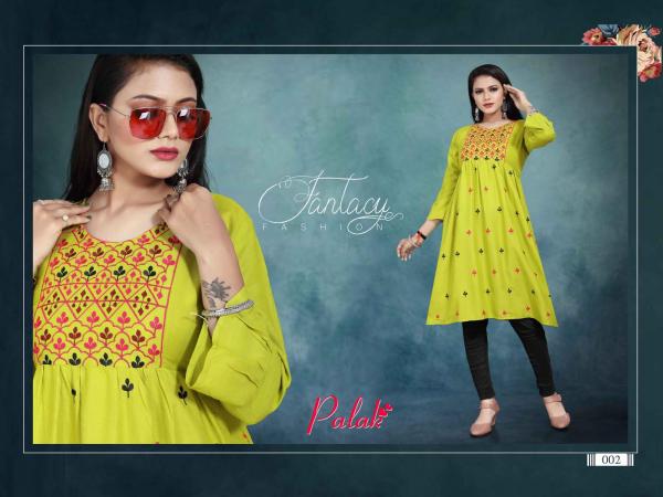 Aagya Palak 2 Rayon Fancy Embroidery Kurti